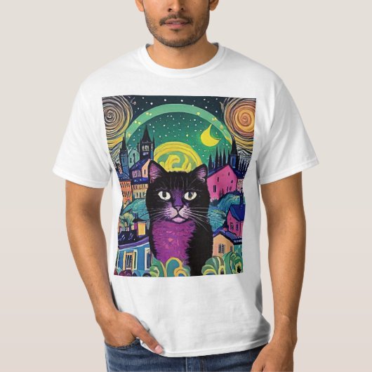 黒猫1 Tシャツ (正面)