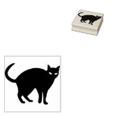 黒猫2シルエットアートスタンプ ラバースタンプ (押印)