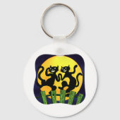 黒猫2匹 キーホルダー (正面)