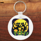 黒猫2匹 キーホルダー (正面)