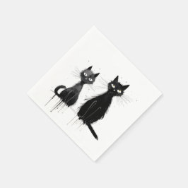 黒猫2匹 スタンダードカクテルナプキン