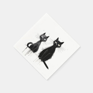 黒猫2匹 スタンダードカクテルナプキン