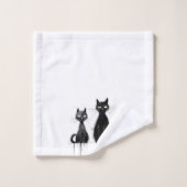 黒猫2匹 バスタオルセット (ウォッシュタオル)