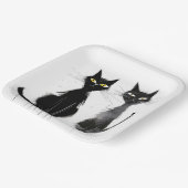 黒猫2匹 ペーパープレート (傾斜あり)