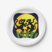 黒猫2匹 ペーパープレート (正面)