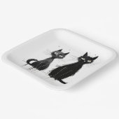 黒猫2匹 ペーパープレート (傾斜あり)