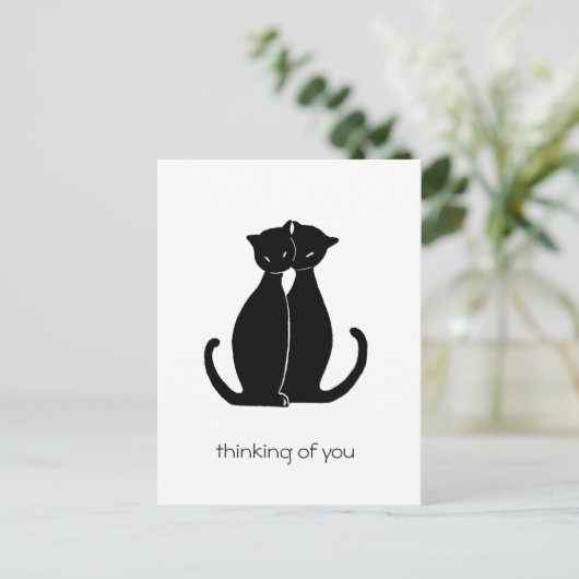 黒猫2匹 ポストカード (スタンド正面)