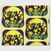 黒猫2匹 ラッピングペーパー (フラット)