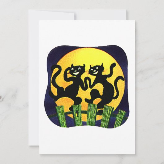 黒猫2匹 招待状 (正面)