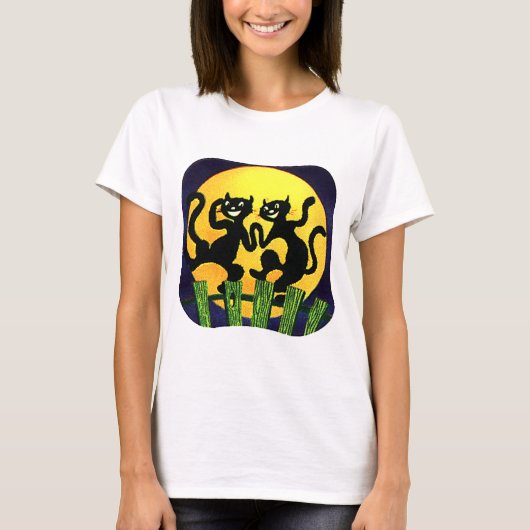 黒猫2匹 Tシャツ (正面)