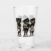 黒猫3匹の瞳が緑の遊瞳の音楽 タンブラーグラス (裏面)