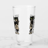 黒猫3匹の瞳が緑の遊瞳の音楽 タンブラーグラス (左)