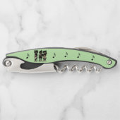 黒猫3匹の音楽遊楽器グリーン ソムリエナイフ (正面)