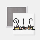 黒猫3匹 マグネット (正面/裏面)