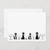 黒猫4匹のルイス・ワーイン ポストカード (正面/裏面)