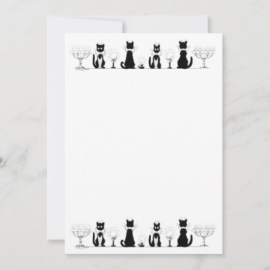 黒猫4匹のルイス・ワーイン 招待状 (正面)