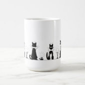 黒猫4匹、ルイ・ワインマグ コーヒーマグカップ (中央)