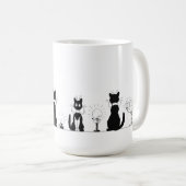 黒猫4匹、ルイ・ワインマグ コーヒーマグカップ (正面右)