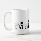 黒猫4匹、ルイ・ワインマグ コーヒーマグカップ (左)