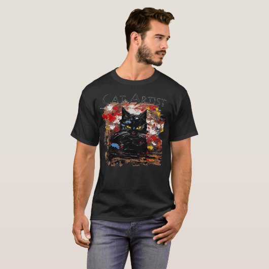 黒猫4 Tシャツ (正面フル)