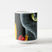 黒猫510 ladybug黄色の花 コーヒーマグカップ (中央)