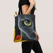 黒猫510 ladybug黄色の花 トートバッグ (クローズアップ)