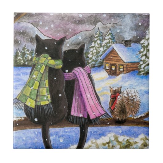 黒猫585冬雪リス タイル (正面)