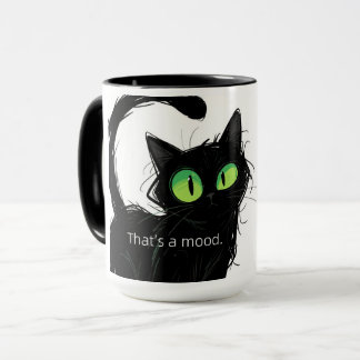 黒猫「あれがムードだ」セラミックマグカップ マグカップ