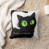 黒猫「あれがムード」ポリエステル枕 クッション (ブランケット)