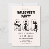黒猫 おばけ ハロウィン 招待状 (正面)