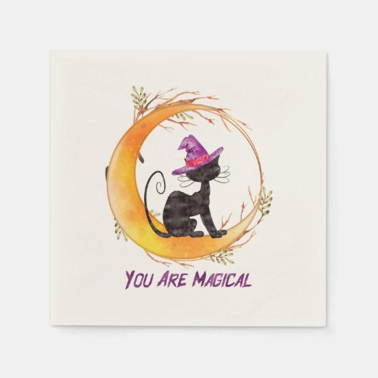 黒猫 – お前は魔法だ スタンダードカクテルナプキン (正面)
