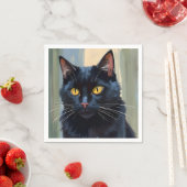 黒猫 | かわいい子猫の水彩画 スタンダードカクテルナプキン (インサイチュ)