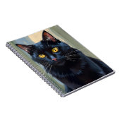 黒猫 | かわいい子猫の水彩画 ノートブック (右側)