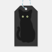 黒猫、かわいい子猫、不気味おもしろい ギフトタグ (正面)