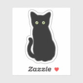 黒猫、かわいい子猫、不気味おもしろい シール (シート)