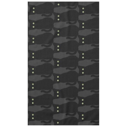 黒猫、かわいい子猫、不気味おもしろい テーブルクロス (正面)