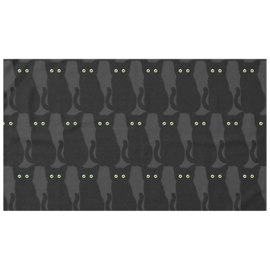 黒猫、かわいい子猫、不気味おもしろい テーブルクロス (正面(横))