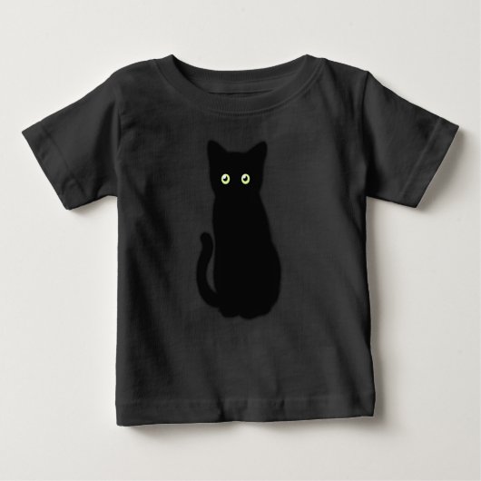 黒猫、かわいい子猫、不気味おもしろい ベビーTシャツ (正面)