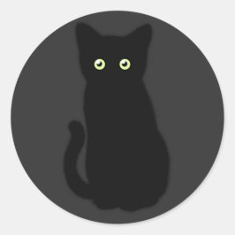 黒猫、かわいい子猫、不気味おもしろい ラウンドシール