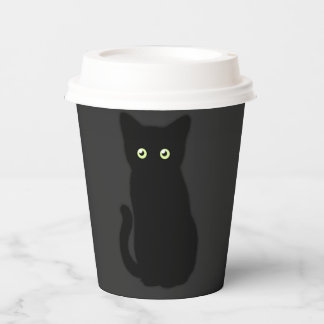 黒猫、かわいい子猫、不気味おもしろい 紙コップ