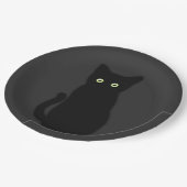 黒猫、かわいい子猫、不気味なおもしろいクラシック ペーパープレート (アングル)