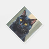 黒猫 | かわいい子猫 水彩画 スタンダードランチョンナプキン (角)