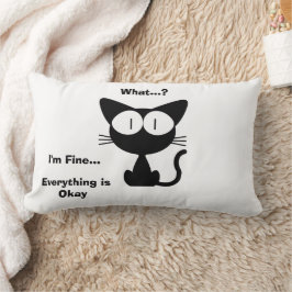 黒猫、かわいい猫、猫柄、モダン ランバークッション