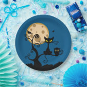 黒猫・こうもり・フクロウ・ハロウィン ペーパープレート (パーティー)