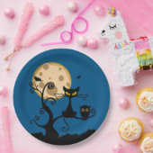 黒猫・こうもり・フクロウ・ハロウィン ペーパープレート (パーティー)