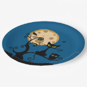 黒猫・こうもり・フクロウ・ハロウィン ペーパープレート (アングル)