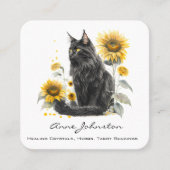 黒猫・ひまわりスクエアビジネスカード スクエア名刺 (正面)