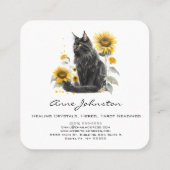 黒猫・ひまわりスクエアビジネスカード スクエア名刺 (裏面)