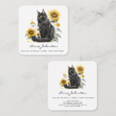 黒猫・ひまわりスクエアビジネスカード スクエア名刺 (正面/裏面)