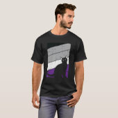 黒猫 エイセクシャル プライド 子猫 LGBT Q 支援者 Tシャツ (正面フル)